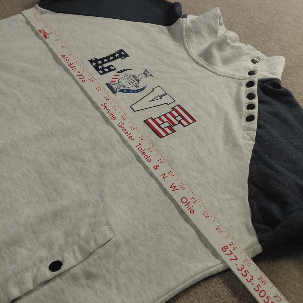 Solheim Cup Womens XXL Golf Side 1/4 Snap Gray Mock Neck Sweatshirt Logo Graphic - Picture 4 of 10